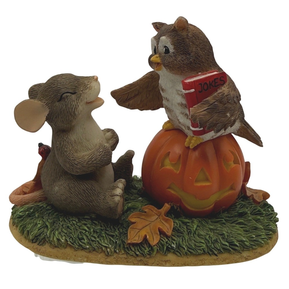 Charming Tails What A Hoot Figurine 85/101 Fitz & Floyd Mouse Owl Fall Halloween